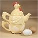 ROOSTER Chicken TEAPOT tea for one pot kitchen decor