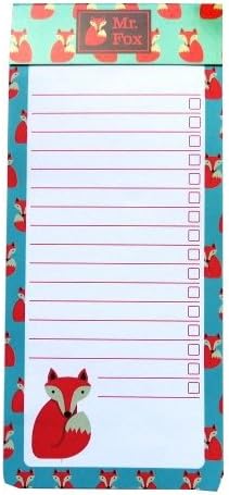Things to Do Magnetic Notepad Ruled - Mr Fox Design - 100 Sheets Per Pad - Size 230mm X 102mm (9 x 4)