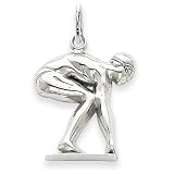 14k White Gold Swimmer/diver Charm