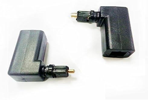 Hugston 360 Degree Rotatable Digital Optical Audio Cable Adapter Converter,Right Angle Digital Optical (Toslink) Adaptor 2pcs