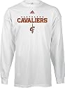 Cleveland Cavaliers NBA White Long Sleeve Tee Shirt By Adidas
