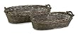 Set of 2 Rustic Willow Baskets with Braided Rim and Handles 26"