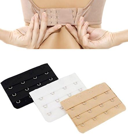 Quintina Ladies Bra Extender 1-4 hook Spacing Breathing room (4 Hook 3/4 Spacing_3pcs)