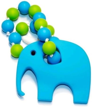 Baby Carrier Silicone Teether with Elephant (Blue/Green)