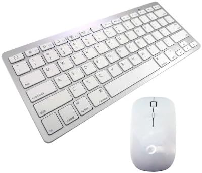 LB1 High Performance New Keyboard and Mouse Combo for HP Business Desktop E3S87UT Desktop Computer-AMD A-Series A4-5300 3.40 GHz-Micro Tower Mini Wireless Bluetooth Ultra-slim Keyboard/Optical Mouse Combo (White)