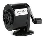 Stanley Bostitch All Metal Antimicrobial 8-hole Manual Pencil Sharpener With Dual Cutters, Black (MPS1-BLK)