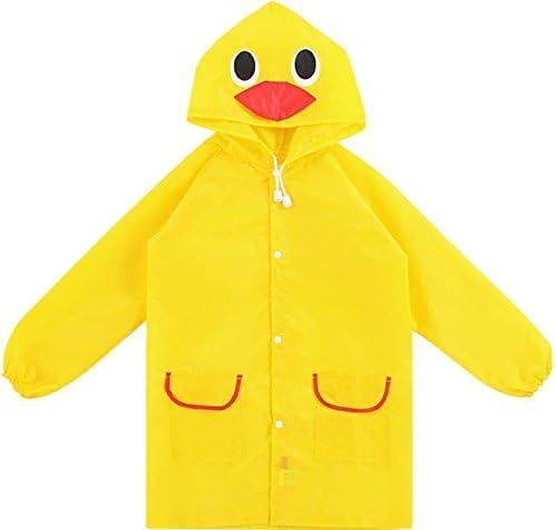 Tekka Fun Waterproof Raincoat Jacket For Kids & Toddlers Between The Ages 4-9 (Yellow Duck Cuteness)