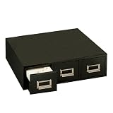 Buddy Products 3 Drawer Card File, Steel, 3 x 5 Inches, Black (1935-4)