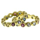 Oprah's 18K Gold Multicolor Sapphire Eternity Band Ring