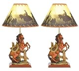 1 Pair 2 Western Decor Horse Statue Table Lamp Light Lighting