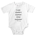 Knit Baby Infant Bodysuit Onesie - 5.5oz.100% Cotton Jersey Knit - with 3 snap bottom in White Light Pink or Baby Blue "I was daddy's fastest little swimmer"