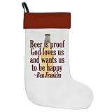 Beer is Proof Humor Christmas Stocking by CafePress – White