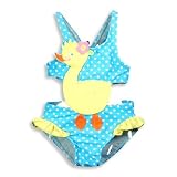 Baby Buns - Infant Girls One Piece Polka Dot Swimsuit, Turquoise, White