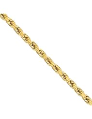 8mm, 14 Karat Gold, Diamond-Cut Rope Chain - 9 inch