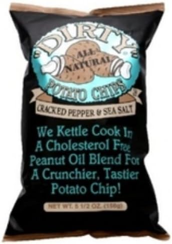 Dirty Potato Chips Sea Salt Case of 25 2oz (Cracked Pepper & Sea Salt)