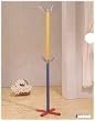 Multicolor Finish Metal Hall Tree Coat Hat Rack Stand