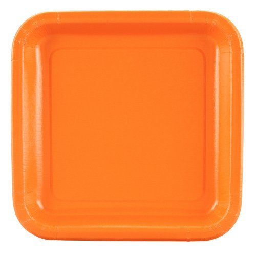 Orange Square Dessert Plates (12) Party Supplies