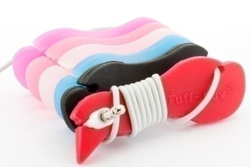 Tuff-Luv Earphone Cable Tuff-Ties - Wrap and Snap Colour Blue Snapper On Sale