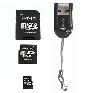 PNY 4GB 4-in-1 Mobile Media Kit MicroSD Adapter Kit P-SDU4G4IN1-FS