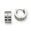 Stainless Steel CZ Hinged Hoop Earrings