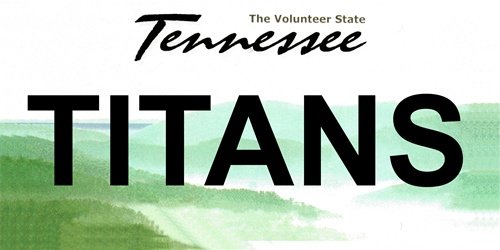 LP-2059 Tennessee State Background License Plates - Titans