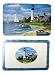 Kitchen & Housewares : nautical LIGHTHOUSE beach 2-sided PLACEMAT vinyl 4pc