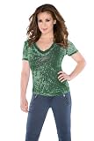 Philadelphia Eagles Women's Fade Route Crystals V-Neck T-Shirt - by Alyssa Milano