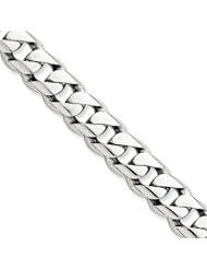 14K White Gold, 9mm Curb Link Bracelet - 8 Inch