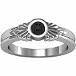 14K White Gold Onyx Ring