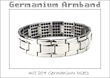 Germanium Armband - mit 204 Germanium Inlets - Germaniumstein Ge32 - Minus-Ionen Armband aus TITAN mit vielen Germanium Einlagen - matt und glänzend poliert - 100% nickelallergenfrei - Power und Balance Ionen Armband - Millionen von Menschen sind von dem wohltuenden Tragekomfort des Germanium Armbandes überzeugt. - Germanium ist ein noch wenig bekanntes chemisches Element. Es ist ein halbmetallisches Spurenelement, das vom deutschen Wissenschafter Clemens Winkler im Jahr 1886 entdeckt wurde. Germanium wird eine anregende Wirkung zugeschrieben, es ist in vielen Heilpflanzen zu finden, z.B. in Ginseng und Knoblauch. - Jedes Armband wird in einer attraktiven Geschenkverpackung geliefert! - Germanium: beschleunigen Sie Blutzirkulation, verringern Sie Ermüdung! - Negatives Ion: regen Sie Nervensystem an, verbessern Sie myokardiale Funktion - Tolle Geschenkidee!!!