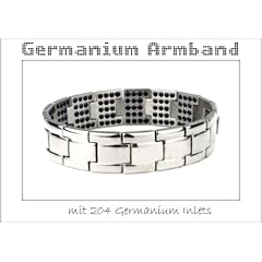 Germanium Armband - mit 204 Germanium Inlets - Germaniumstein Ge32 - Minus-Ionen Armband aus TITAN mit vielen Germanium Einlagen - matt und gl�nzend poliert - 100% nickelallergenfrei - Power und Balance Ionen Armband - Millionen von Menschen sind von dem wohltuenden Tragekomfort des Germanium Armbandes �berzeugt. - Germanium ist ein noch wenig bekanntes chemisches Element. Es ist ein halbmetallisches Spurenelement, das vom deutschen Wissenschafter Clemens Winkler im Jahr 1886 entdeckt wurde. Germanium wird eine anregende Wirkung zugeschrieben, es ist in vielen Heilpflanzen zu finden, z.B. in Ginseng und Knoblauch. - Jedes Armband wird in einer attraktiven Geschenkverpackung geliefert! - ��� Germanium: beschleunigen Sie Blutzirkulation, verringern Sie Erm�dung! - Negatives Ion: regen Sie Nervensystem an, verbessern Sie myokardiale Funktion - Tolle Geschenkidee!!!