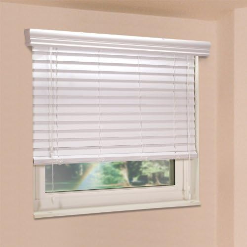 Fauxwood Impressions 72003200 32-Inch by 72-Inch Window Blinds, White