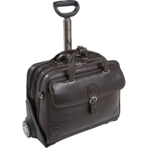 Siamod 45292 Carugetto Napa Cashmere Leather Wheeled Detachable Laptop Case (Chocolate)