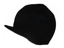 Cuffless Beanie Visor Jeep Cap - Colors Available, Black