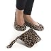 Small Size 5-6 Spare Soles Portable Flats Ballerina with Wristlet Leopard Print New in Bag with Tags