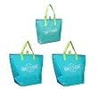 Insulated Reusable Tote Bags, Aqua Color 3 Pack