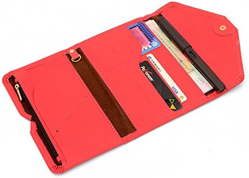 Glamdaisy Multi-purpose soft leather Passport Wallet Organizer Holder (Red)