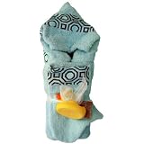 Beary Basics Hooded Towel Set in Aqua with... by BearyBasics