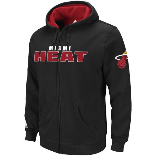 NBA Men's Miami Heat Gametime Full Zip Hood (Black, X-Large)