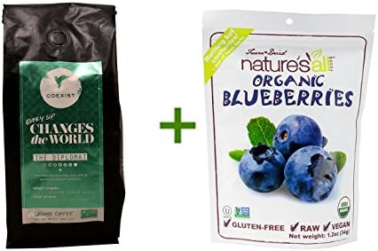 Coexist Ground Coffee The Diplomat -- 10 oz, ( 3 PACK ), Nature's All Foods Organic Freeze-Dried Raw Blueberries -- 1.2 oz
