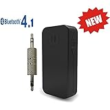 eranton&reg; Portable A2dp Bluetooth 4.1 Wireless Music Audio Receiver Adapter Auxiliary 3.5mm Stereo Output Handsfree Carkit for Car Home Stereo