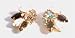 Ladies vintage Juliana rhinestone and milk glass clip on earrings set in a gold coloured metal - design 12390