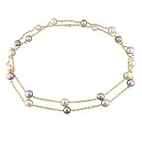 14k Gold Tahitian and Freshwater Cultured Pearl Necklace