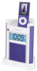 iHome iH4 Alarm Clock Speaker System with Dock for iPod (Lilac)