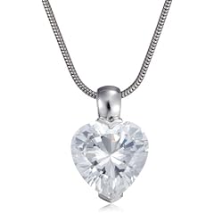 Glamour World Damen-Schlangenkette mit Herzanh�nger 925 Sterlingsilber 42 cm C8S951T-42-ZY04