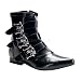 Ankle Boot With Dirty Silver Skull Buckles