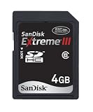 Sandisk 4GB EXTREME III SDHC SD Card Class 6 (SDSDX3-4096, Static Pack)