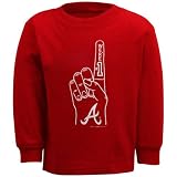 MLB Atlanta Braves Toddler Foam Finger Long Sleeve T-shirt - Red (2T)