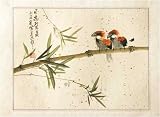 Chinese Sumi-e Brush Painting Art, Watercolor on Paper - Soul Mate Magpies (Birds of Happiness)