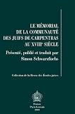 M&eacute;morial de la Communaut&eacute; des Juifs de Carpentras au XVIIIe si&egrave;cle